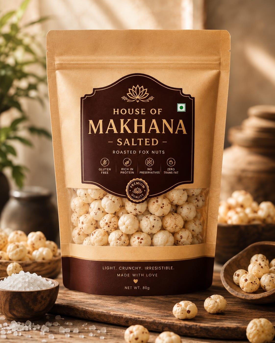 House Of Makhana Salted kraft pouch
