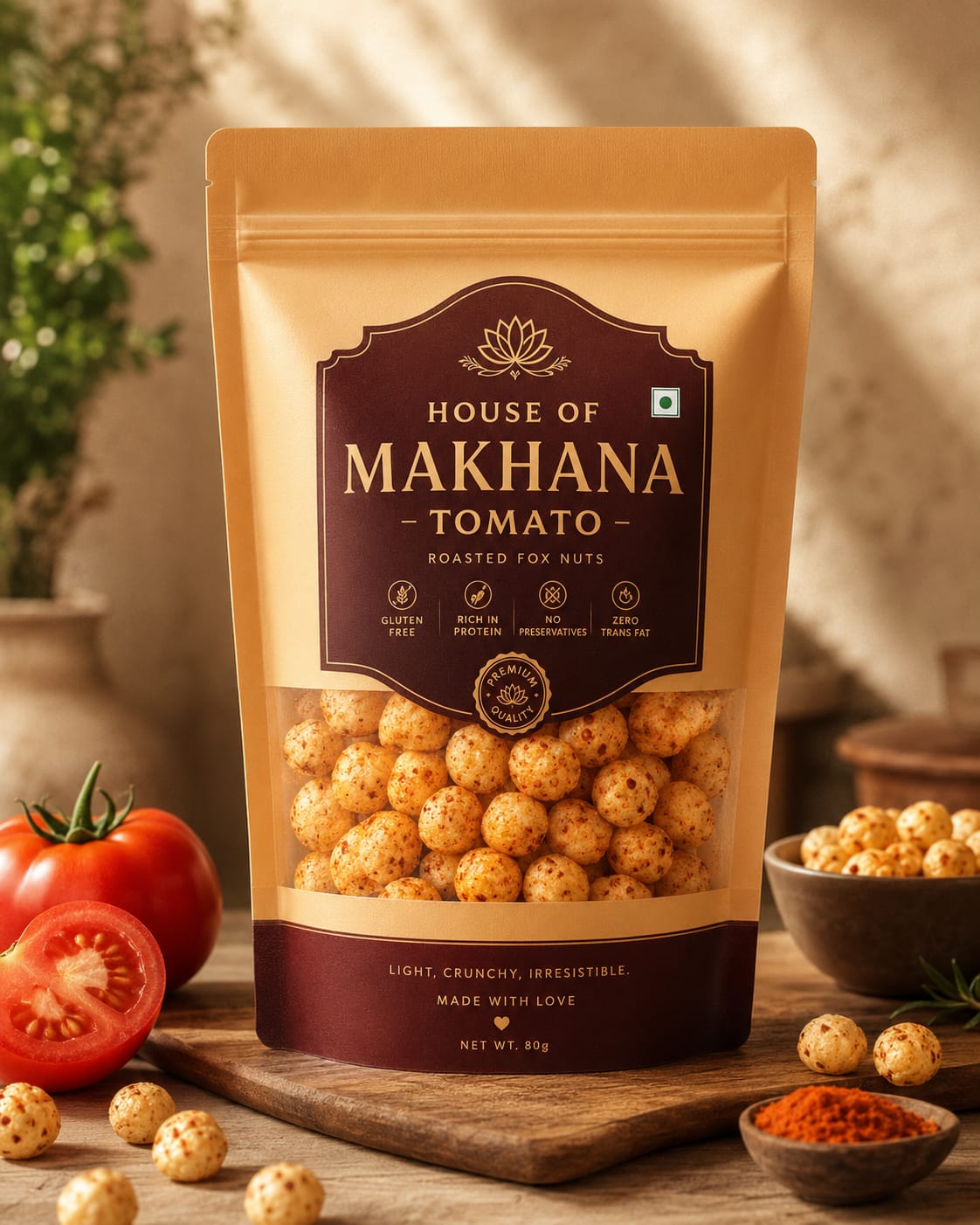 House Of Makhana Tomato kraft pouch